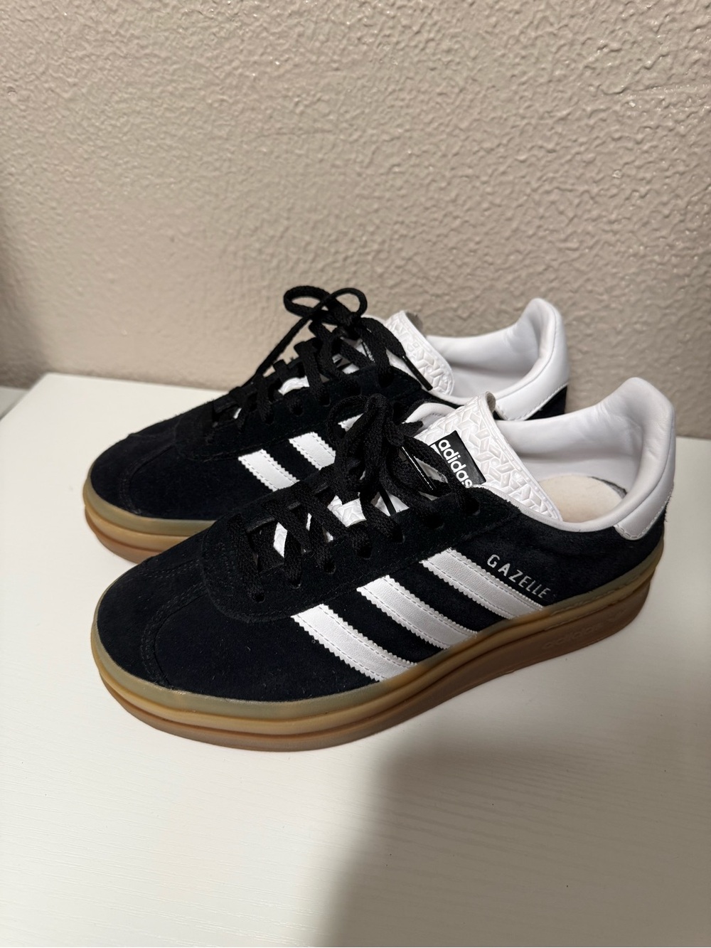 adidas Gazelle Men’s Black Suede Sneakers with White Stripes